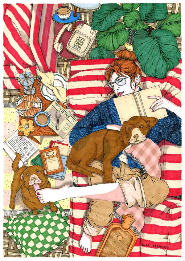Print Sofá y Perros de Ana Jarén