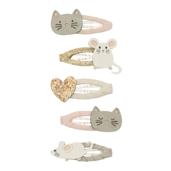Horquillas mini Gato y ratón de Mimi and Lula