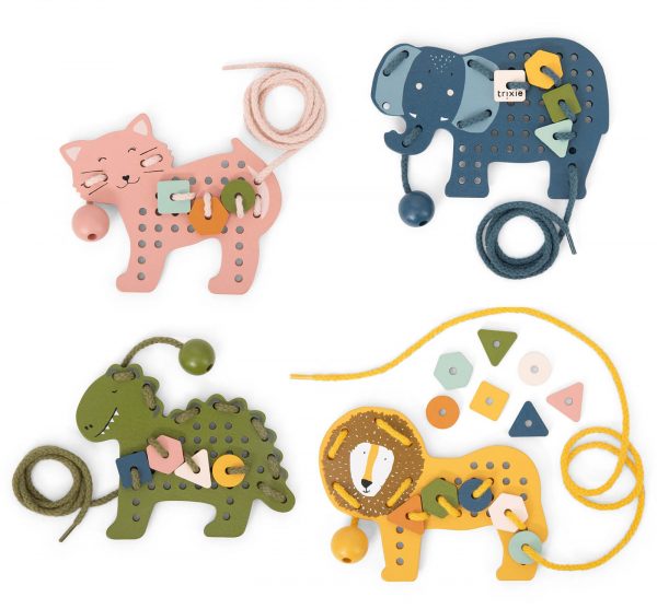 Juego de cordones con animales de madera All Animals de Trixie