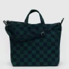 Tote bag Horizontal Zip Duck Navy Green Check de Baggu