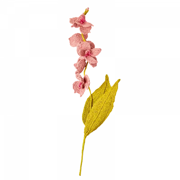 Flor rafia rosa suave de Rice