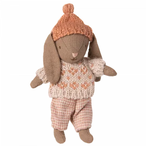 Conejito de invierno Micro Marrón y Rosa de Maileg