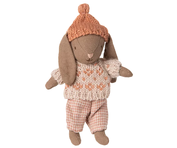 Conejito de invierno Micro Marrón y Rosa de Maileg