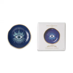 Alternative view of Platito de baratijas de cerámica Celestial Starry Eyed