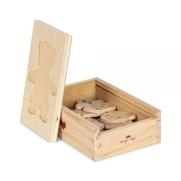 Puzzle de madera Teddy Dusty Pink de Konges Slojd
