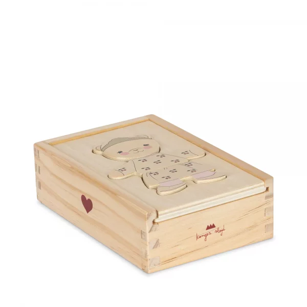 Puzzle de madera Teddy Dusty Pink de Konges Slojd - Imagen 10