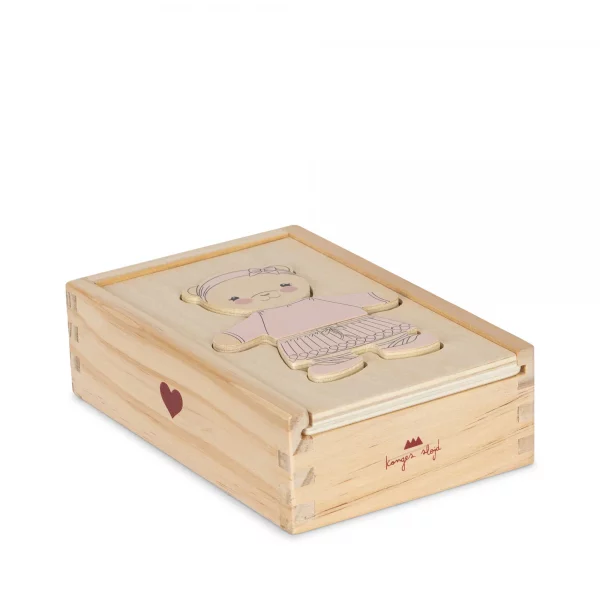 Puzzle de madera Teddy Dusty Pink de Konges Slojd - Imagen 8