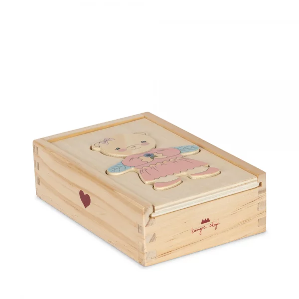 Puzzle de madera Teddy Dusty Pink de Konges Slojd - Imagen 7
