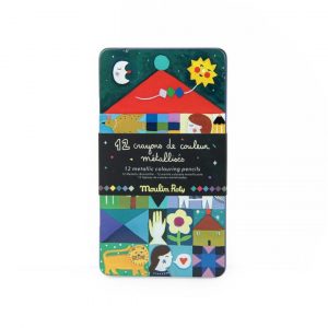Set de 12 Lápices de Colores Metalizados Comètes Filantes de Moulin Roty