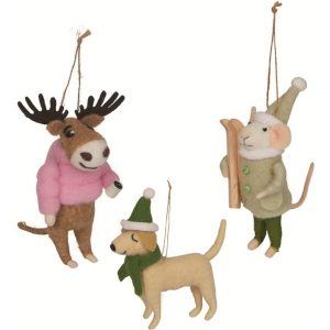 Adorno de Fieltro Christmas Animals -3 modelos-