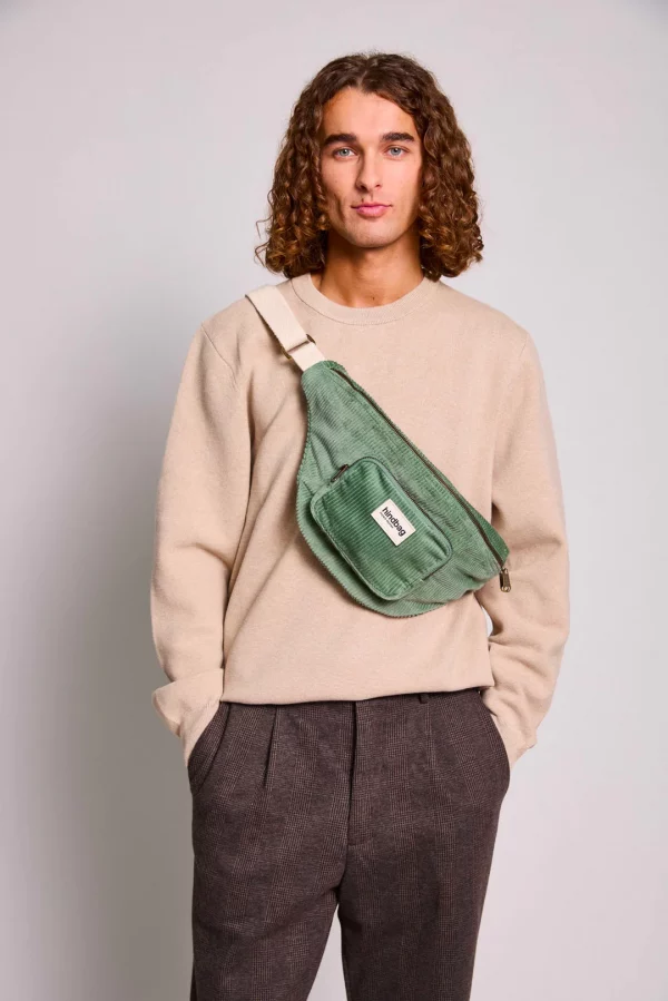 Riñonera Sofia XL pana Verde agua de Hindbag