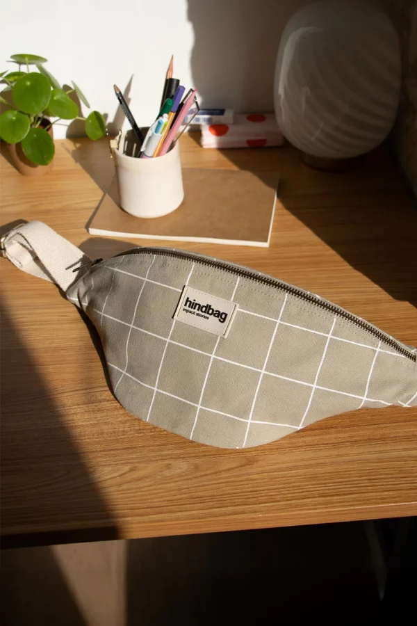 Riñonera Olivia Cuadros arcilla-blanco Hindbag - Imagen 3