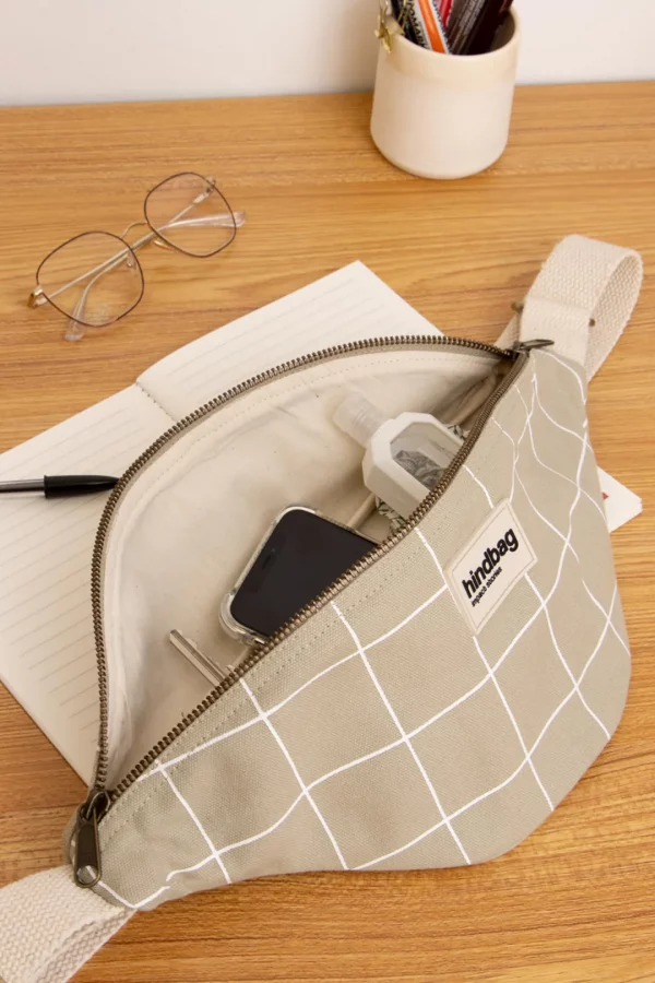 Riñonera Olivia Cuadros arcilla-blanco Hindbag - Imagen 2