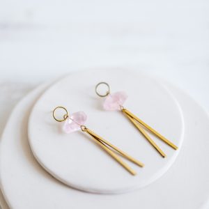 Pendientes Afrodita con Cuarzo Turmalinado de Fauna y Flora