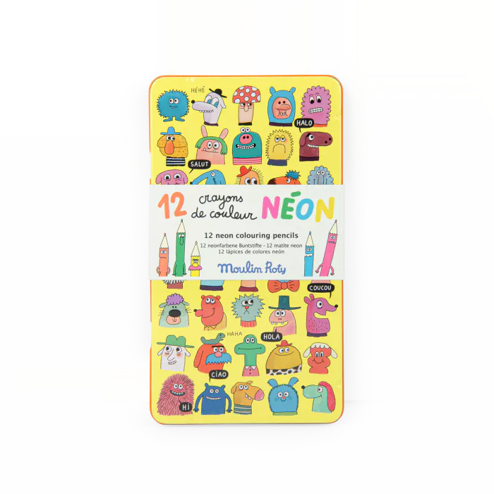 12 lápices neón Les Schmouks de Moulin Roty