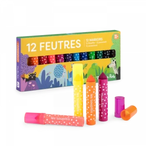 12 Rotuladores grandes con punta cónica de Moulin Roty