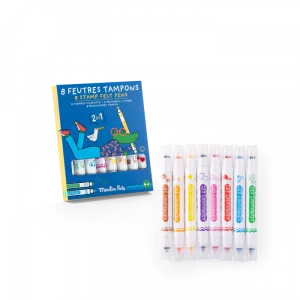 8 Rotuladores + sellos 2 en 1 de Moulin Roty