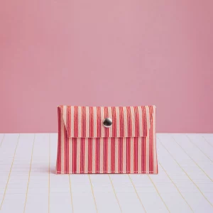 Tarjetero Rayas coral y rosa Ecke