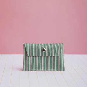 Tarjetero Rayas verde y rosa Ecke