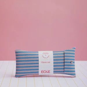 Alternative view of Funda de gafas Rayas azul y rosa de Ecke