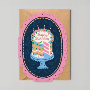 Postal troquelada Pastel Happy birthday de Studio Boketto