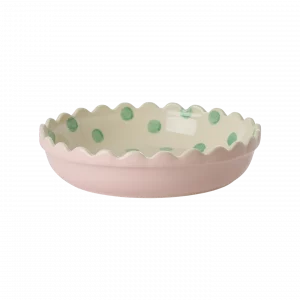 Fuente pequeña redonda de gres para tarta Crema de Rice