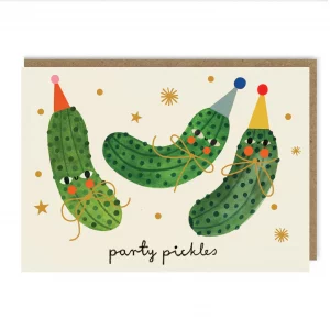 Postal dorada Party pickles de Daria Solak