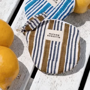 Monedero de Rayas caqui de Maison Augustin