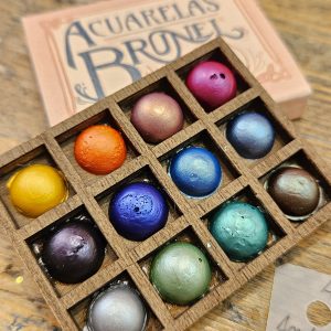 Paleta fosforera 12 colores metalizados otoñales de Acuarelas Brunel