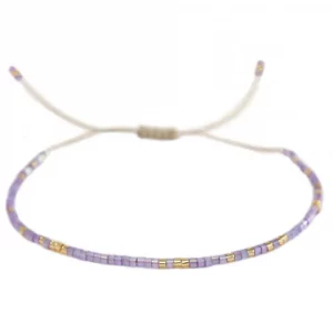 Brazalete Miyuki lila y dorado