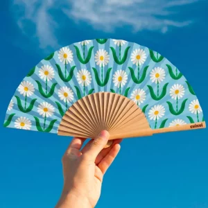 Alternative view of Abanico Motif marguerites de Cuikui