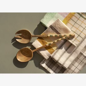 Alternative view of Set de 4 Servilletas de algodón Cuadros de colores de Madam Stoltz