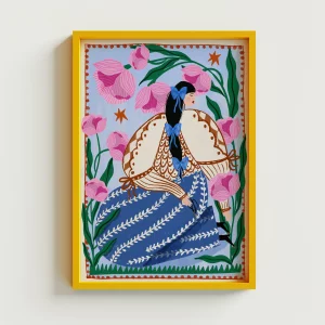 Print A4 Dama folclórica en el Jardín de Carole Hillman