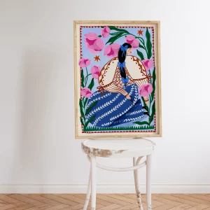 Alternative view of Print A4 Dama folclórica en el Jardín de Carole Hillman