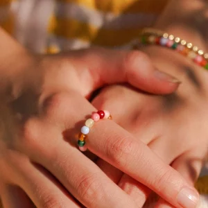 Alternative view of Anillo Flower Garden con perlas vintage de San San