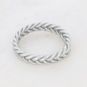Pulsera Budista Trenzada Plateada talla M