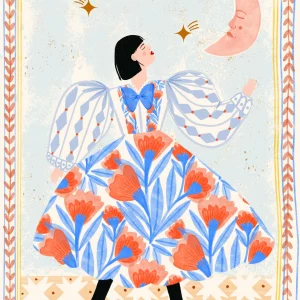 Alternative view of Print Mujer folk de Carole Hillman -varios tamaños -