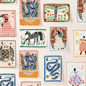 Alternative view of Print A4 Aves y flores folclóricas de Carole Hillman