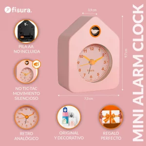 Alternative view of Reloj despertador casita mini rosa de Fisura