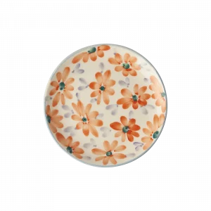 Plato de pastel cerámico Orange Flowers de Rice