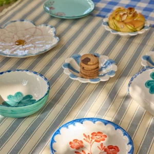 Alternative view of Plato de pastel cerámico Vintage Flower de Rice