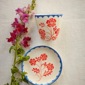 Alternative view of Vaso ovalado de cerámica Vintage flower de Rice