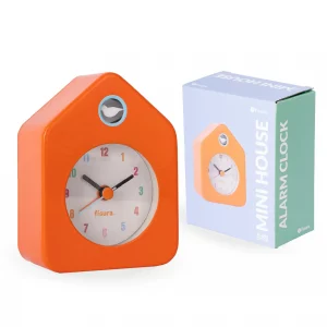 Reloj despertador casita mini naranja de Fisura