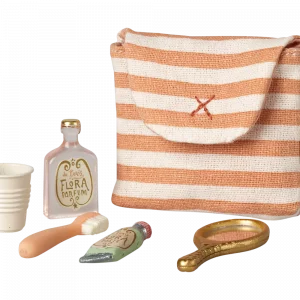 Set neceser con cepillo de dientes Rayas coral de Maileg