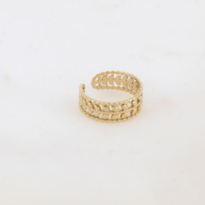 Alternative view of Anillo regulable de acero Hojas pequeñas
