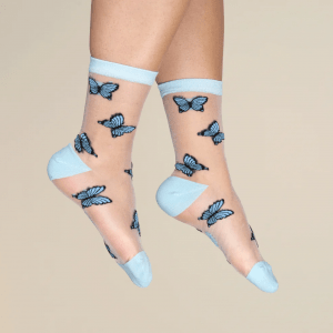 Calcetines transparentes Mariposas azules de Coucou Suzette