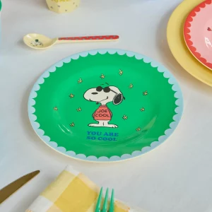 Alternative view of Plato de melamina Snoopy Verde de Rice