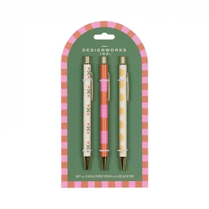 Set de 3 bolígrafos A dopo Flor, Raya y Limón de Designworks
