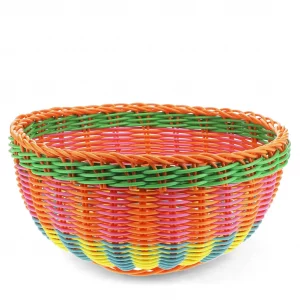 Cesta tejida multicolor