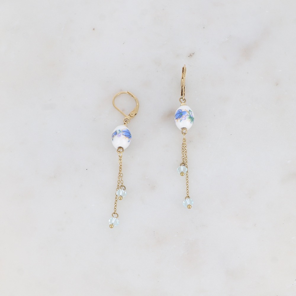 Pendientes Florales de cuentas cerámica y acero -varios modelos- - Imagen 6